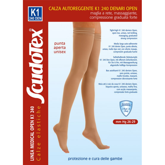 833 Чулки компрессионные 2 класс компрессии Скудотекс (26-29 mmHg) 240 den открытый носок (мысок), унисекс 833 Чулки компрессионные 2 класс компрессии Скудотекс (26-29 mmHg) 240 den открытый носок (мысок), унисекс